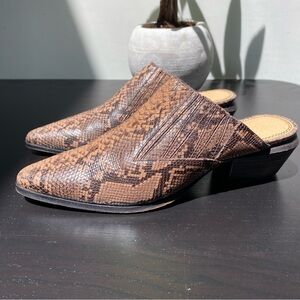 Splendid Hailee II Brown Snakeskin Women's Mules Size 8